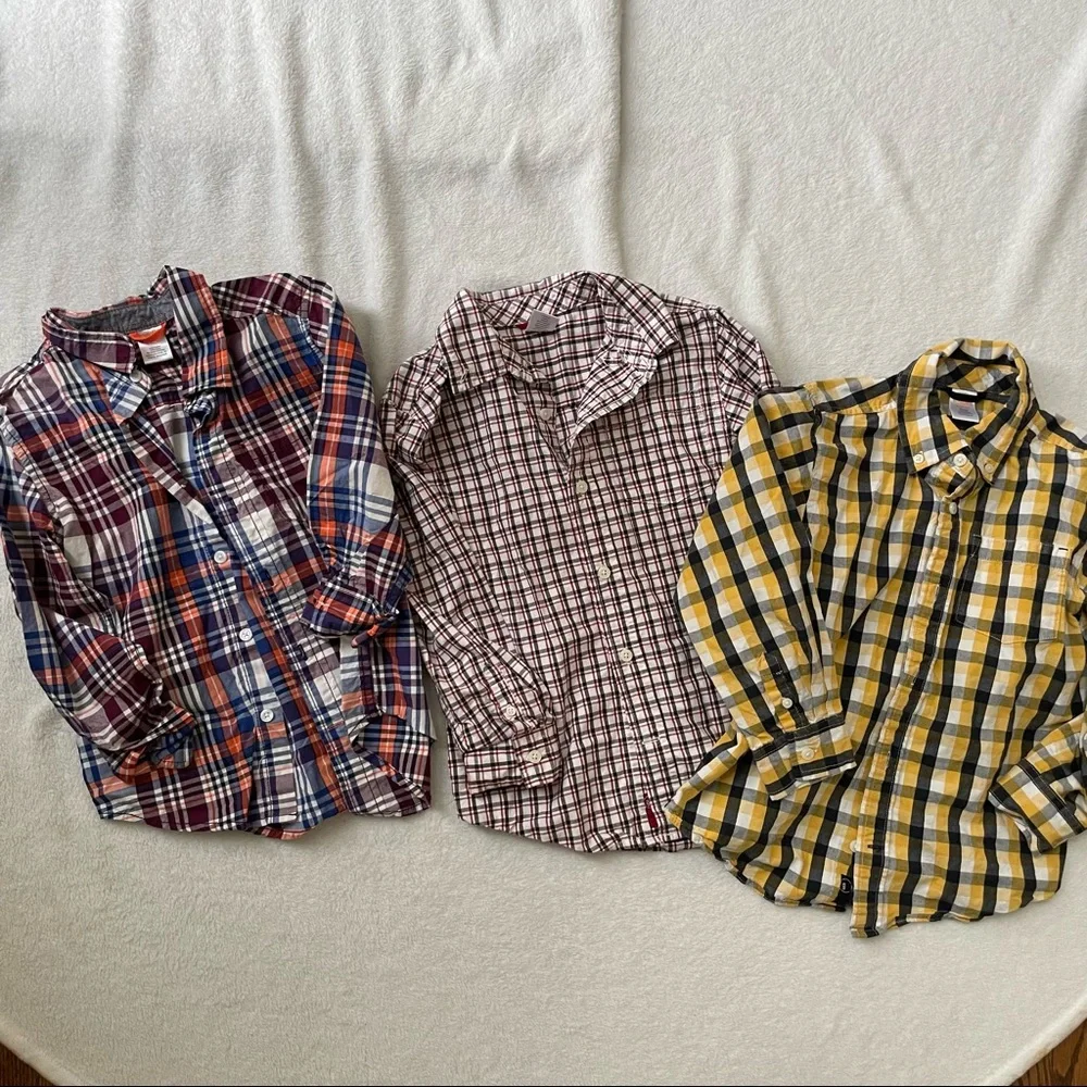 3 boys Gymboree collared button down shirts small 5 - 6